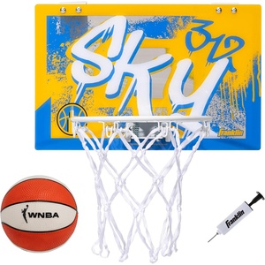 image:imageFranklin Sports WNBA Team Over The Door Basketball Hoops  Kids Indoor Mini Basketball Hoop  Ball Set  WNBA Fan Mini HoopsChicago Sky