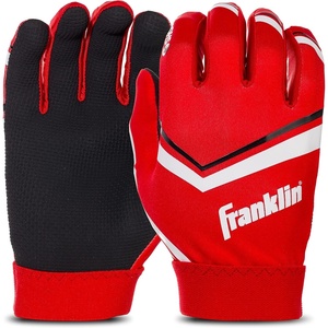 image:imageFranklin Sports Youth Football Receiver Gloves  Shoktak Youth Gloves  Kids Football  High GripRed