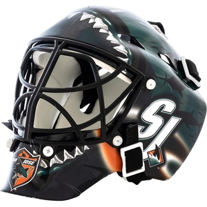 image:imageFranklin Sports NHL Team Logo Mini Hockey Goalie Mask with Case  Collectible Goalie Mask with Official NHL Logos and ColorsSan Jose Sharks