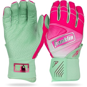 image:imageFranklin Sports MLB Powerstrap Infinite Batting Gloves  MintPink  Adult L