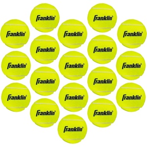 image:imageFranklin Sports Pressureless Tennis Balls  Official Size Low Pressure  Great for Training  Practice  Low Bounce  All Court Surface  Carry Bag Included18 Balls
