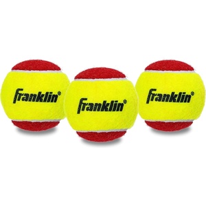 image:imageFranklin Sports Starter Tennis Balls  Pressureless Low Bounce for Beginners  Great for Training  Practice  3 Pack  All Court SurfaceRed