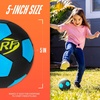 image:imageNERF Kids Mini Foam Soccer Ball  Freestyle Soft Indoor  Outdoor Youth Soccer Ball  ExtraGrip  Low Bounce NERF Foam  5 Inch Toy for Kids  Black  Blue