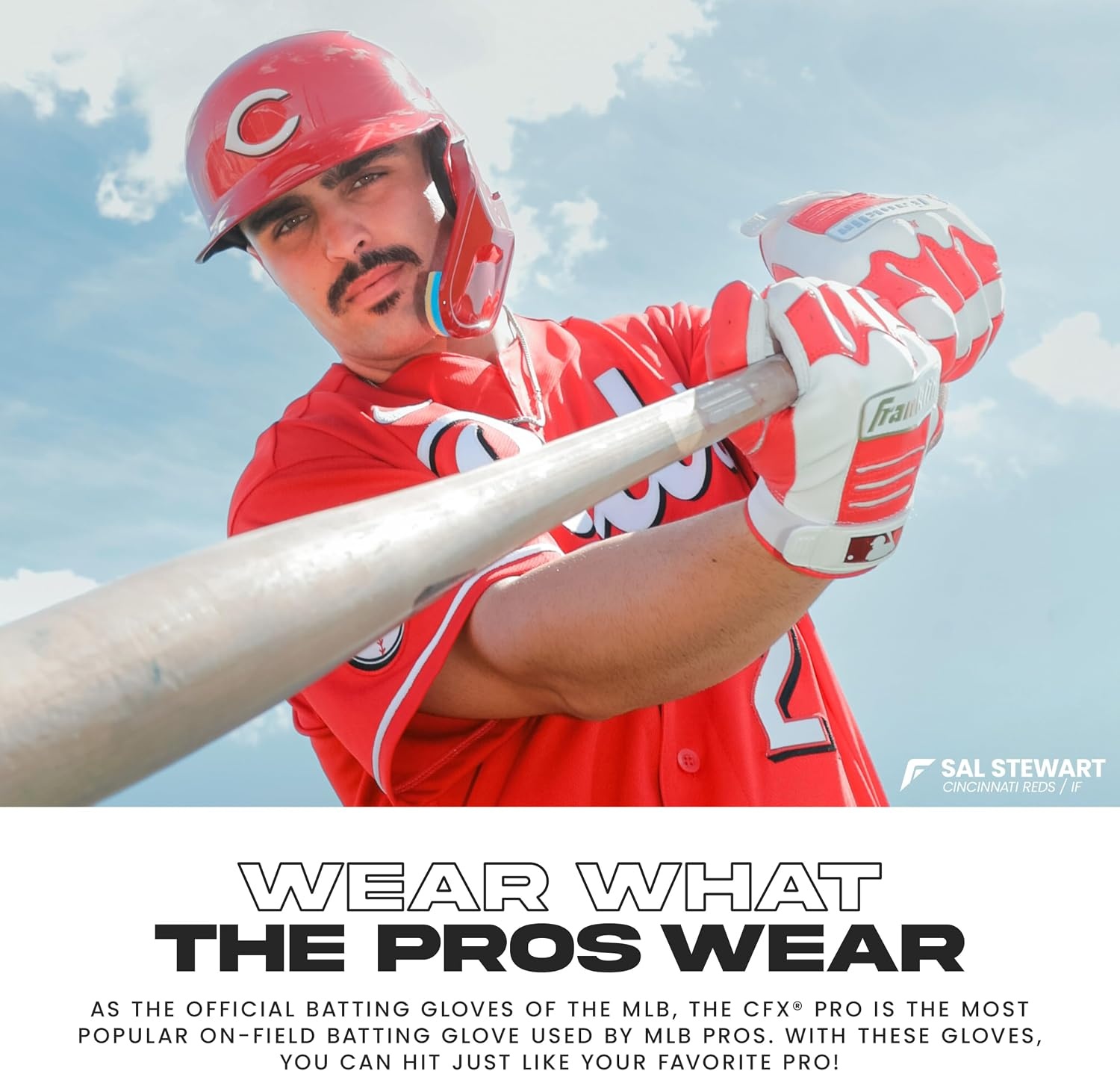 image:imageFranklin Sports MLB Baseball Batting Gloves  CFX Pro Youth and Adult  Baseball  Softball  Multiple Sizes  ColorsMint 4