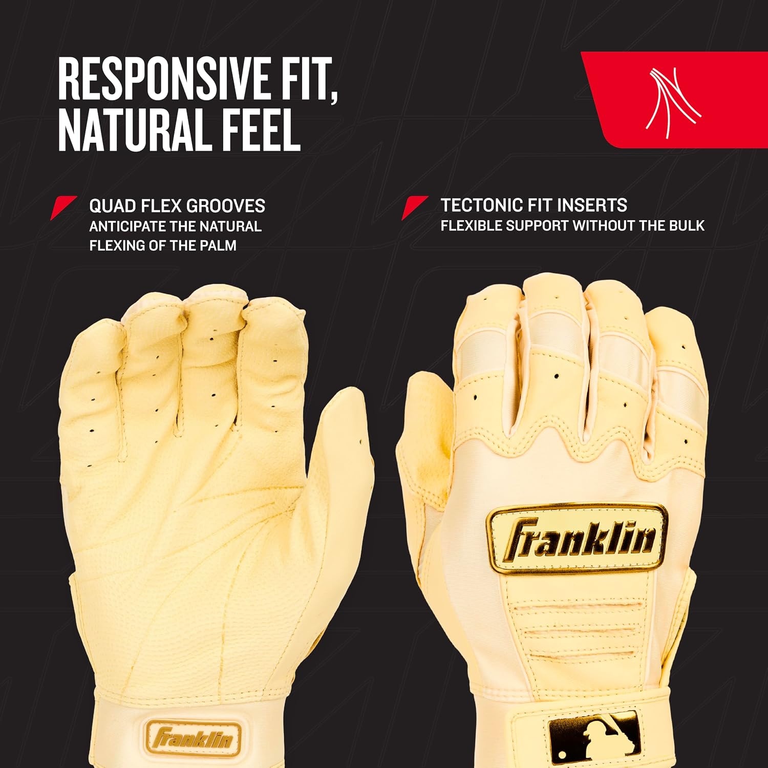 image:imageFranklin Sports MLB Baseball Batting Gloves  CFX Pro Youth and Adult  Baseball  Softball  Multiple Sizes  ColorsVanilla